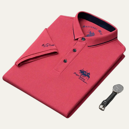 Men’s Athletic Polo Shirt with Contrasting Trim