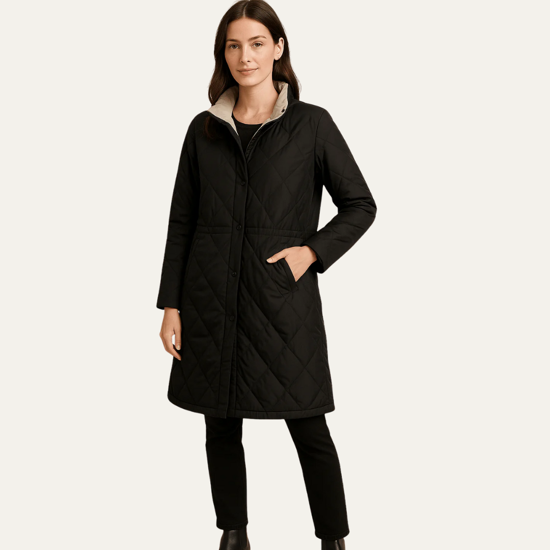 Women’s Diamond Quilted Jacket with Buttons