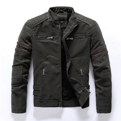 Cevori Stylish Stand Collar Biker Jacket