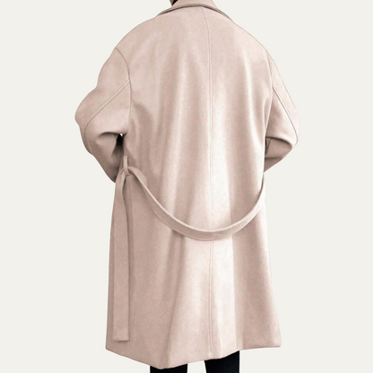 The Woolwich Men’s Smart Camel Wrap Wool Coat with Belt