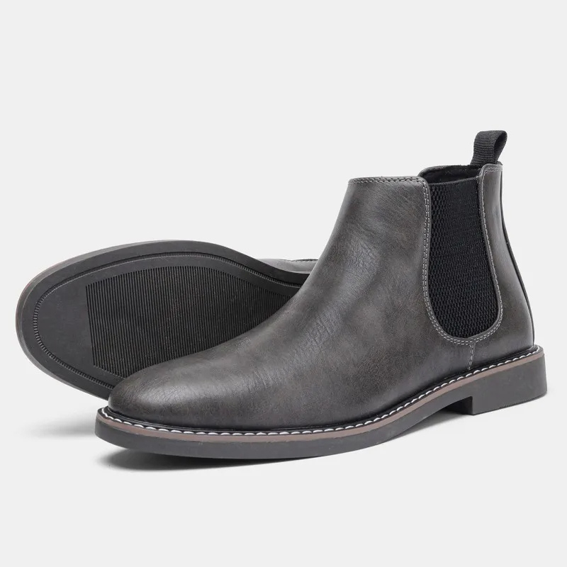 Classic Vegan Leather Chelsea Ankle Boots for Men