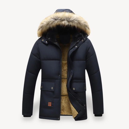 Men’s Faux Fur-Lined Parka Jacket