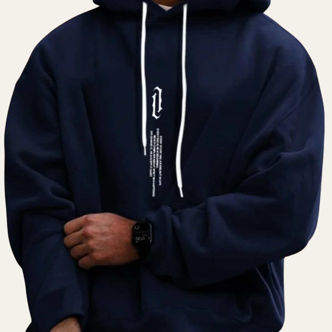 Men’s Oversized Graphic Pullover Hoodie