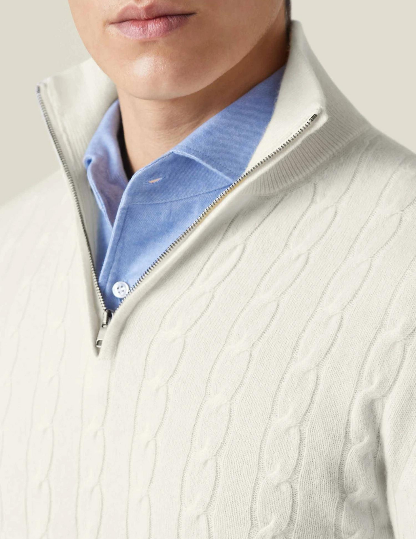 Men’s Cable Knit Zipper Sweater