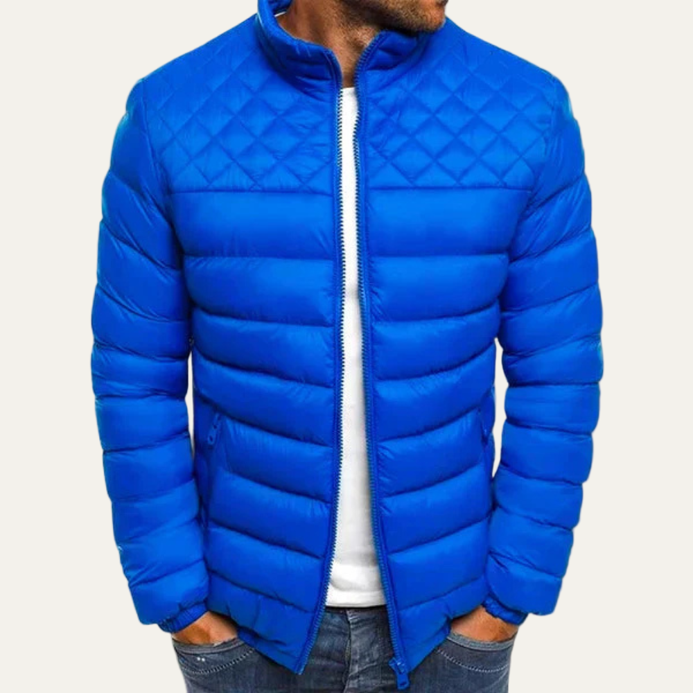Men’s Quilted Mixed Pattern Puffer Jacket