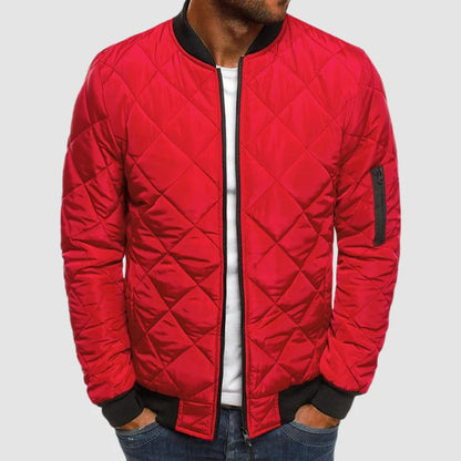 Men’s Quilted Cotton Zip Front Bomber Jacket