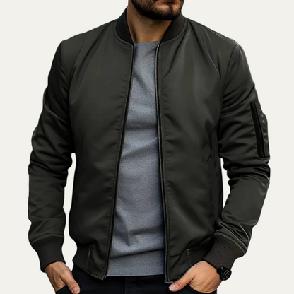 Men’s Modern Smooth Fabric Bomber Jacket