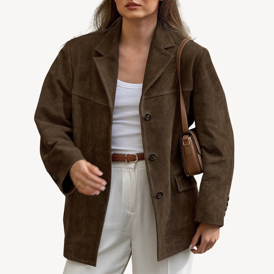 Oversized Suede Blazer Jacket Women