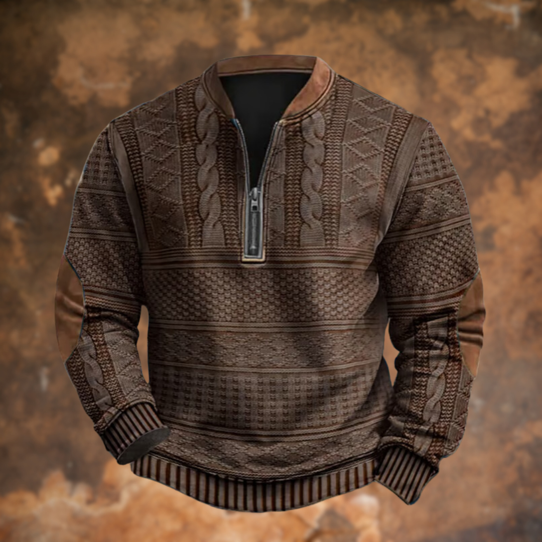 Men's sweatshirt with full-length zipper and side pockets