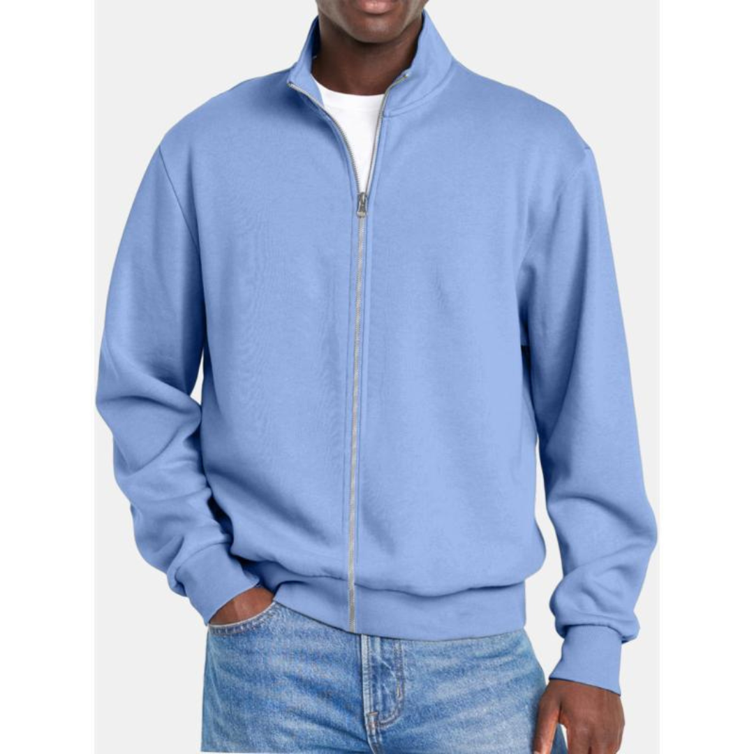 Men’s Classic Full Zip Stand Collar Sweatshirt Jacket