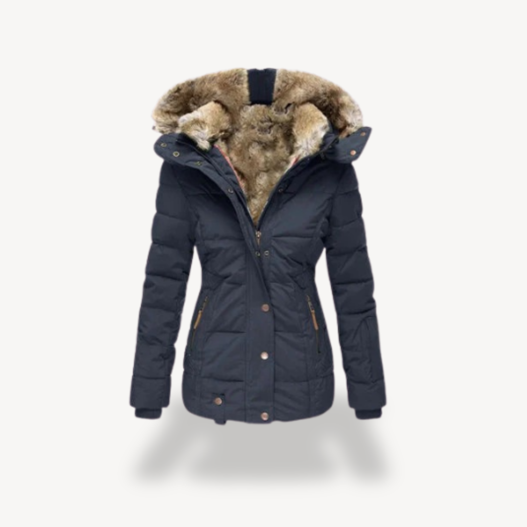 Padded Faux Fur Hooded Jacket Women