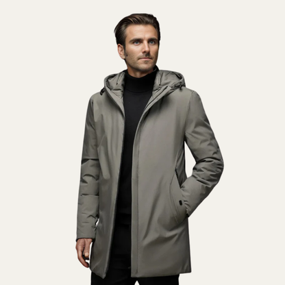 Men’s Minimalist Mid Length Hooded Parka