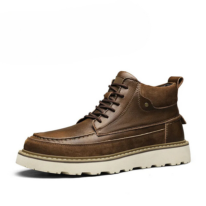 Classic Brown Vegan Ankle Boots for Men