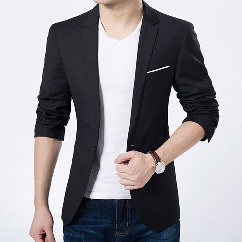Stylish Men's Single Button Slim Blazer