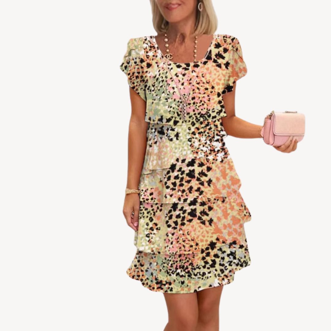 Women's Animal Print Ruffle Dress