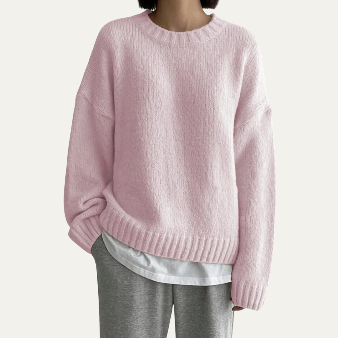 Women’s Comfortable Crew-Neck Knit Sweater