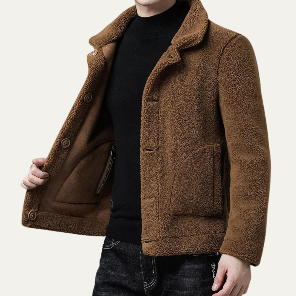 The Brecon Men's Warm Winter Fleece Jacket with Pockets