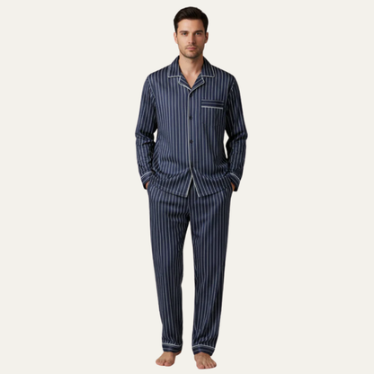 Men’s Window Pane Pattern Pajama Set
