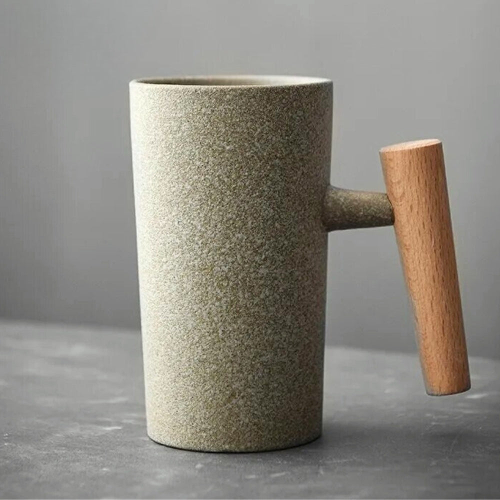 Earthy Ceramic Coffee Mugs Natural Stone Collection