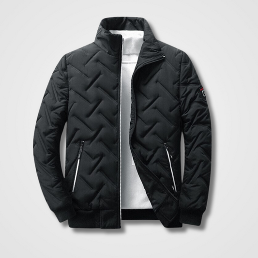 Warm Padded Men's Bomber Jacket with Zip Pockets - BritishElegance