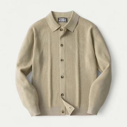 The Positano Elegant Knitted Cardigan for Men - Lapel Collar and Front Buttons