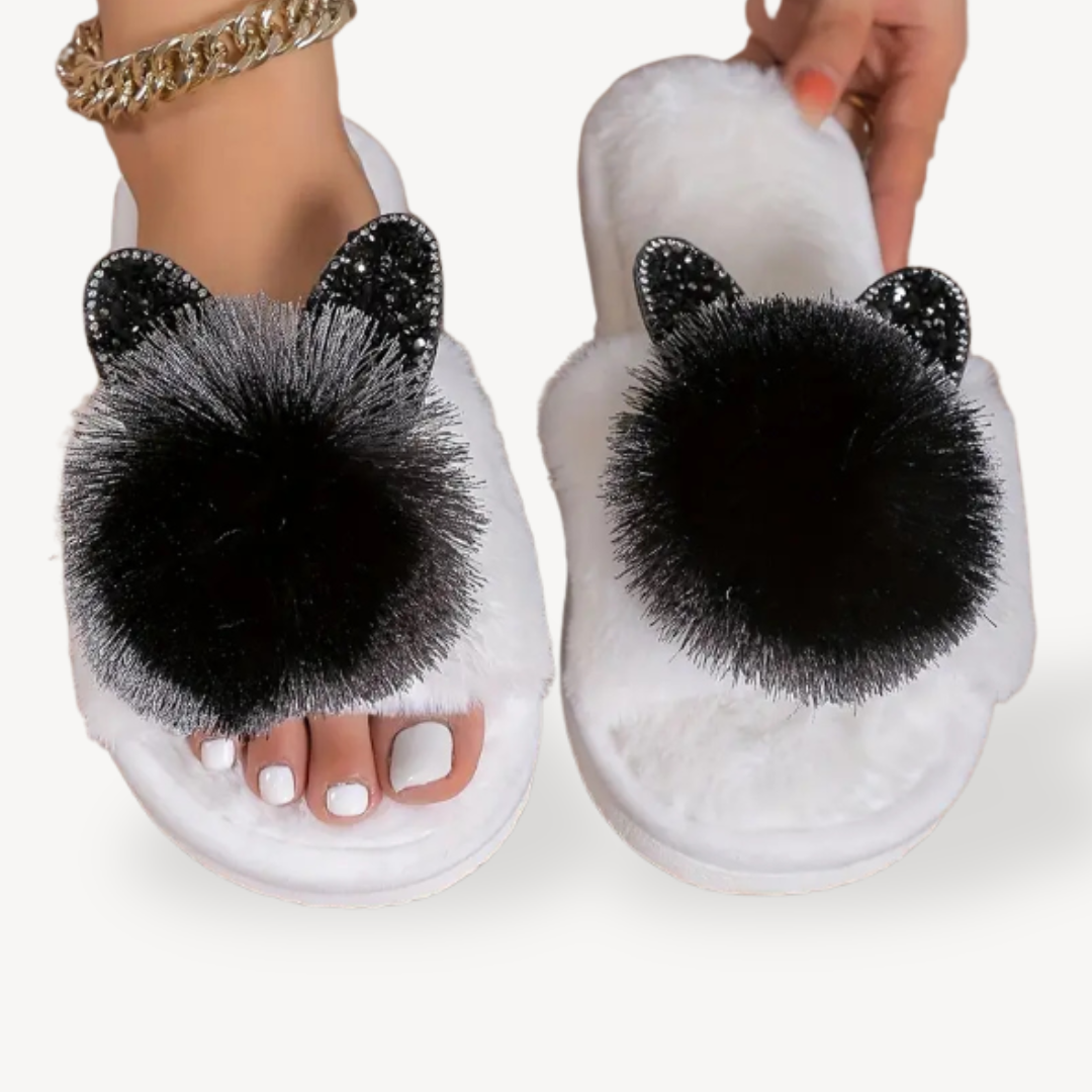 Women's Orthopedic Fluffy Pom Pom House Slippers