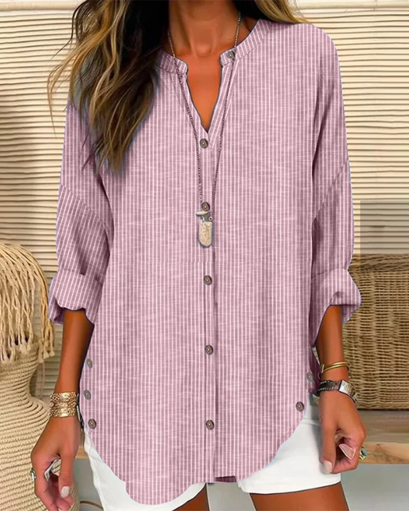 Relaxed Fit Casual Long Sleeve Women's Blouse Shirt