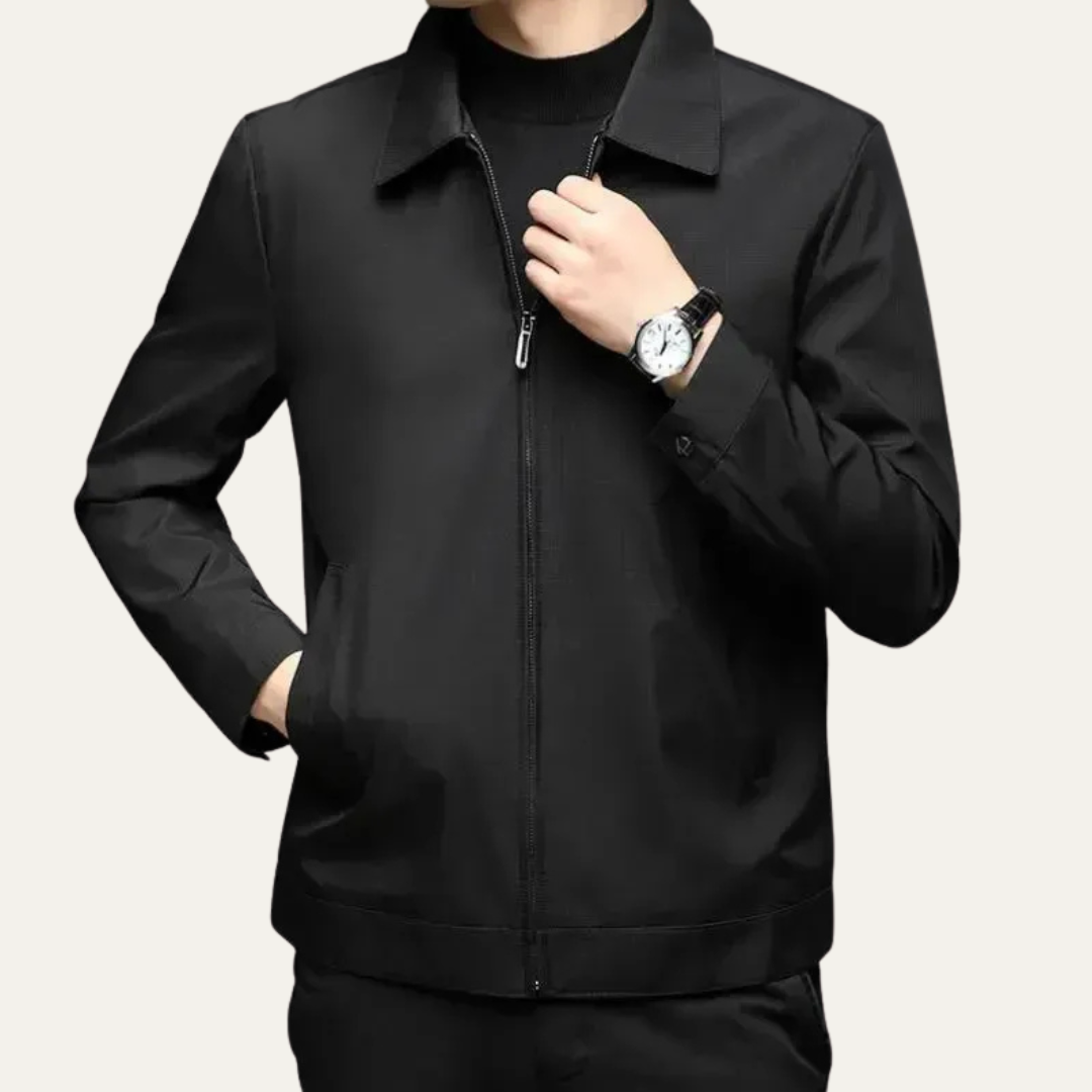 Men’s Tailored Notched Collar Zip Front Jacket