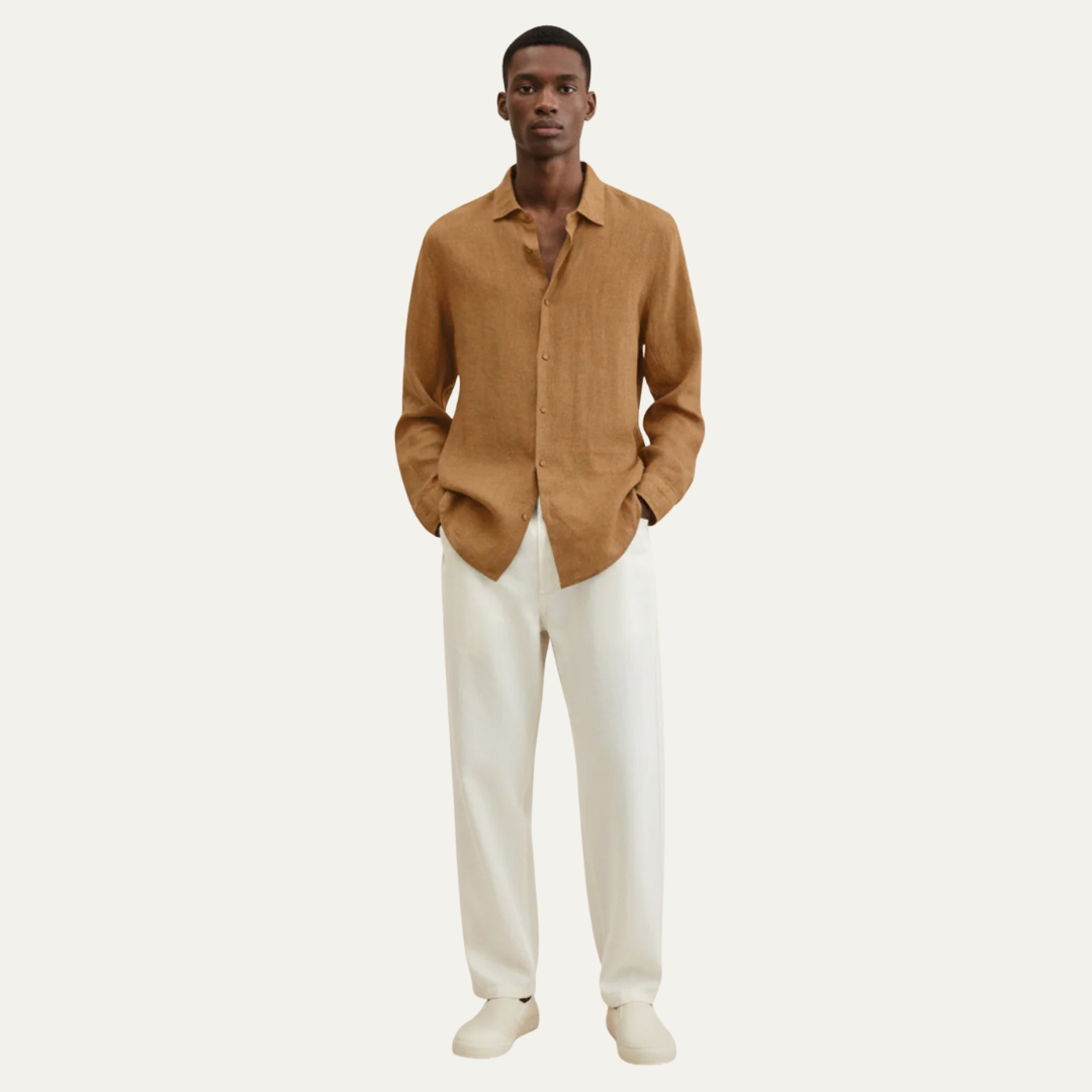 Men’s Relaxed Linen Button Up Outfit
