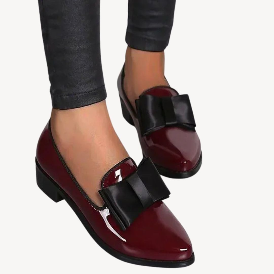 Patent Bow Orthopedic Loafers Women