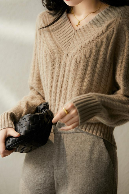 Romy | Women's V-Neck Knit Sweater