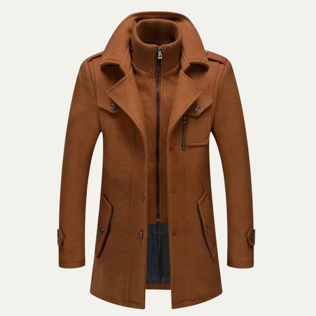 Men’s Mid Length Wool Blend Trench Coat