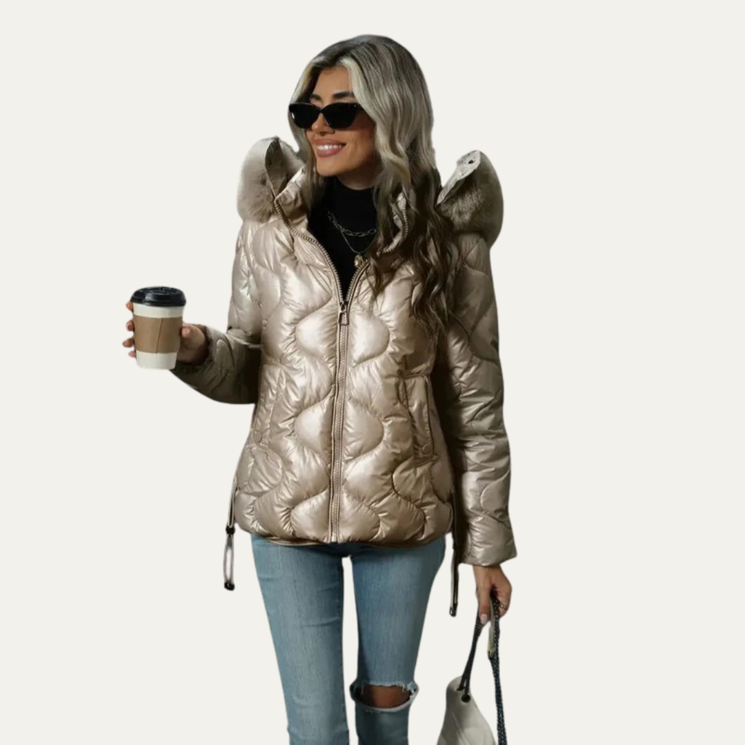 Women’s Metallic Quilted Puffer Jacket