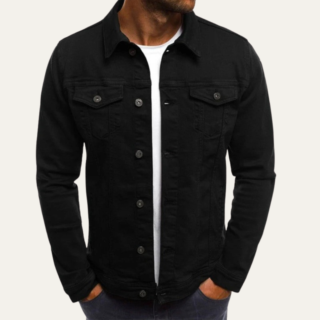 Men’s Suede Style Button Front Stand Collar Jacket
