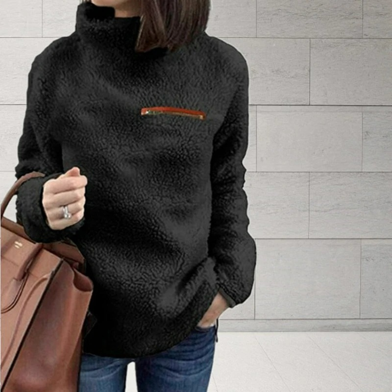 Cozy Women's Zip Up Fleece Sweater for Winter
