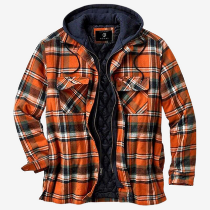 Men’s Heavy Plaid Hooded Flannel Shacket