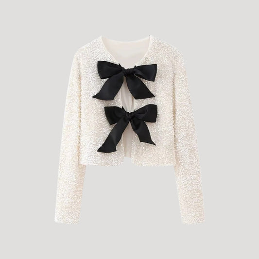 Women's Glamorous Sequin Cardigan - Stylish Party Wear - BritishElegance
