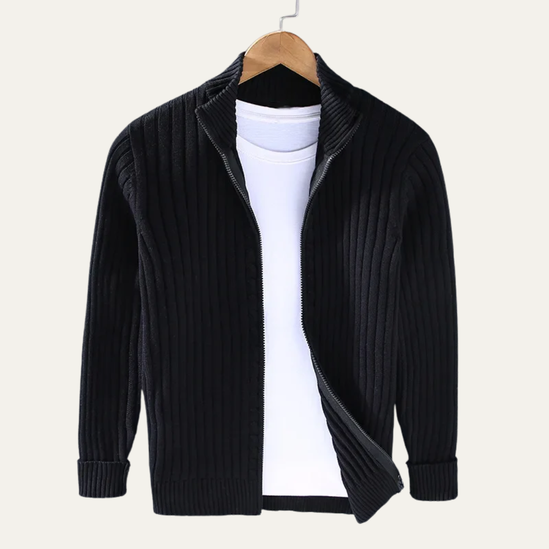 Men’s Wide Ribbed Full Zip Cardigan