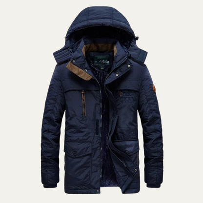 Men’s Warm Winter Quilted Puffer Jacket with Hood