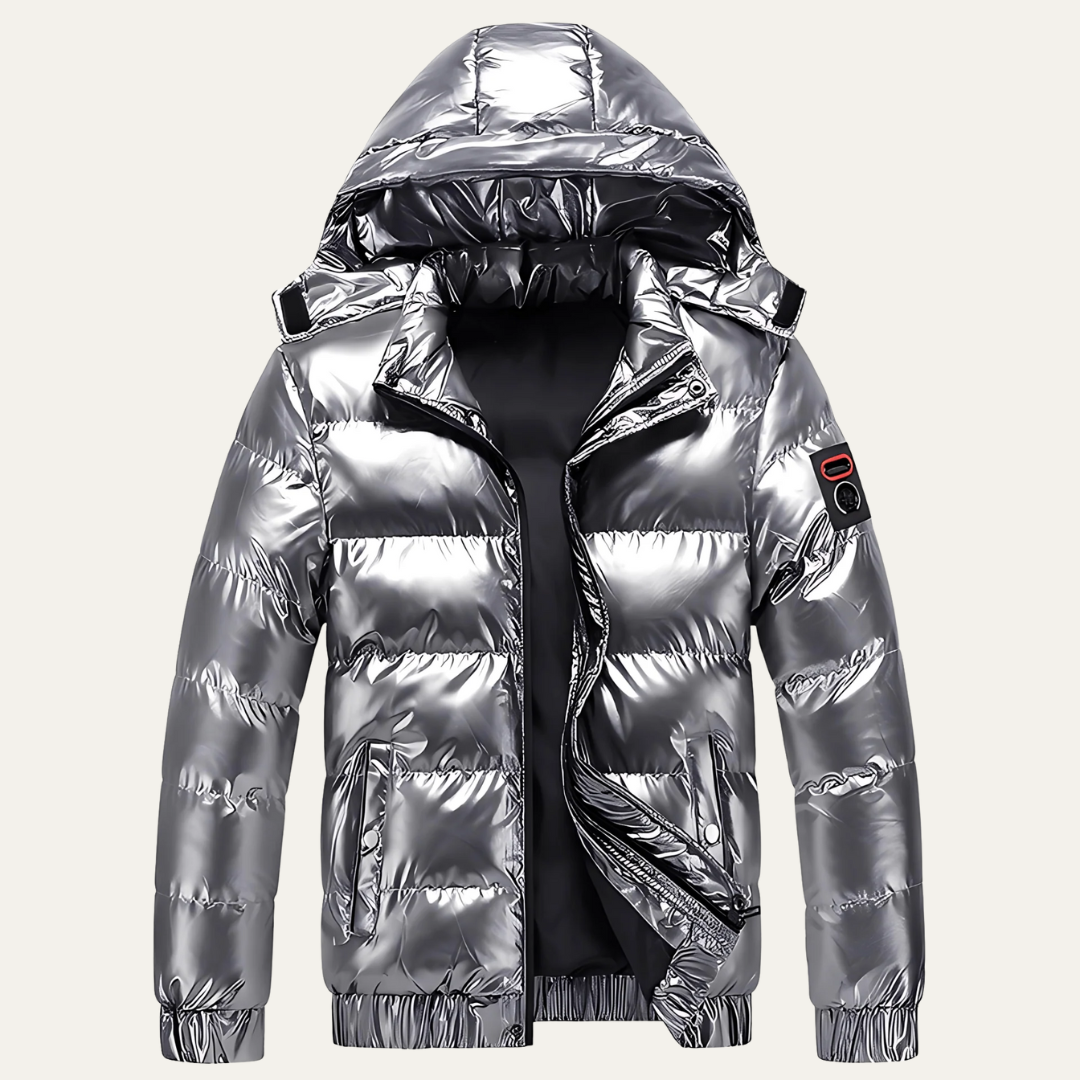 Men’s Patent Quilted Hooded Puffer Jacket
