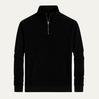 Men’s Textured Quarter Zip Stand Collar Pullover