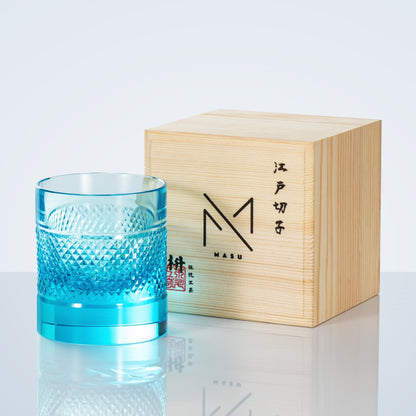 Colorful Diamond Whisky Glasses Set with Wood Gift Box