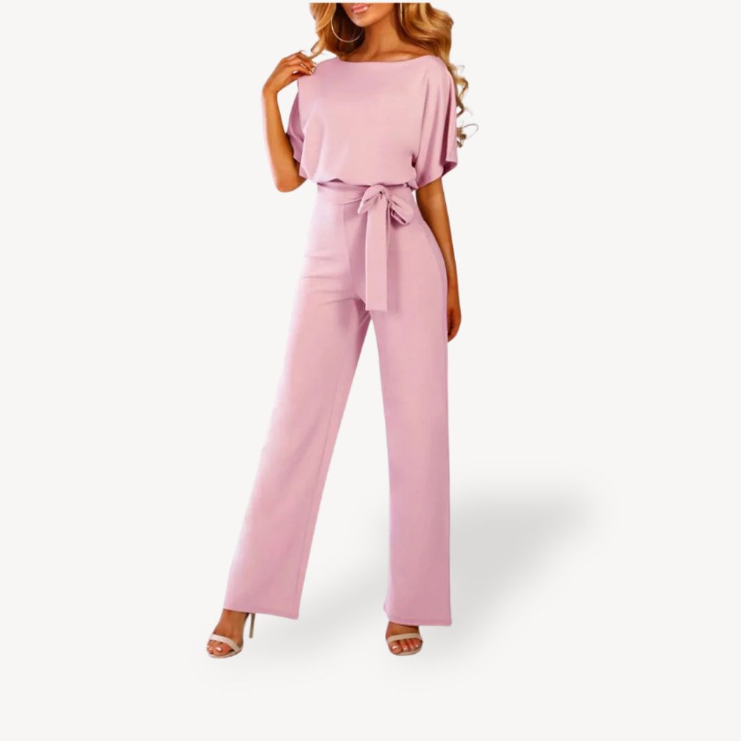 Women's Elegant Wide Leg Polyester Jumpsuit