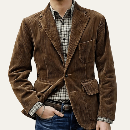 Men’s Tailored Corduroy Two Button Blazer