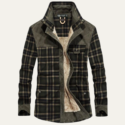 Men’s Sherpa Lined Plaid Shirt Jacket