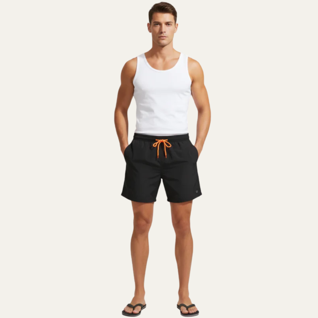 Men’s Simple Mid Thigh Swim Shorts