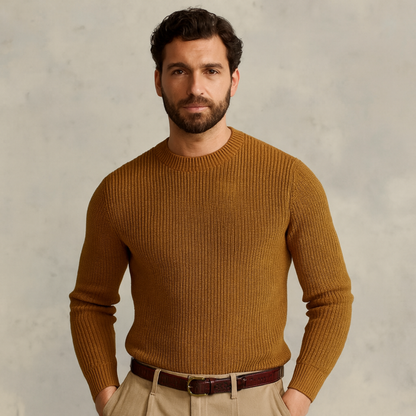 Men’s Ribbed Knit Crewneck Sweater