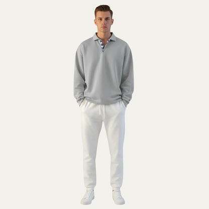 Men’s Relaxed Long Sleeve Polo Shirt