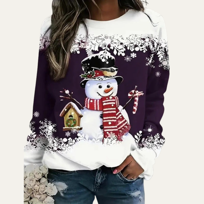 Women’s Festive Snowman Crewneck Sweatshirt