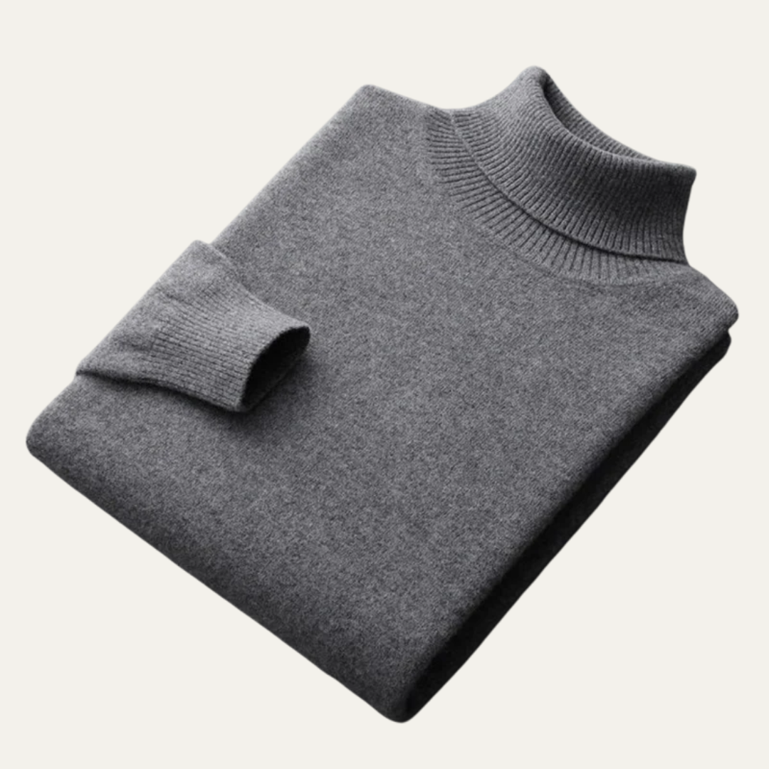 Men’s Fine Gauge Fitted Turtleneck Sweater